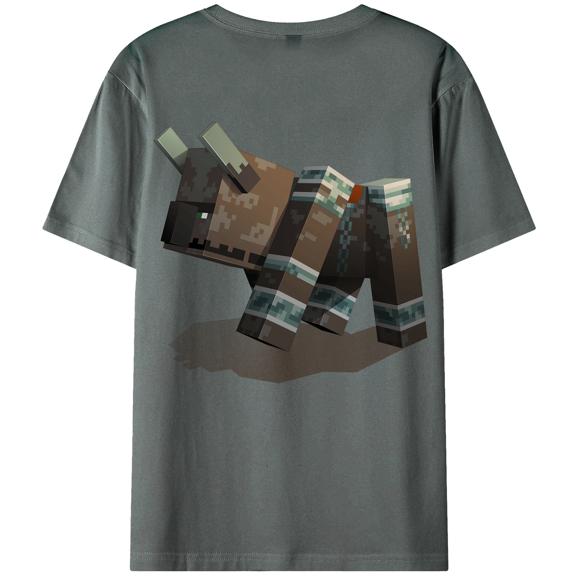 （画像用） マインクラフト ブロックの世界 Minecraft MC Block world 綿100％ メンズ半袖Tシャツ（バックプリント） 通気性